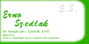 erno szedlak business card