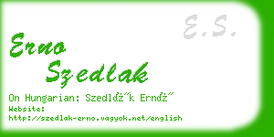 erno szedlak business card